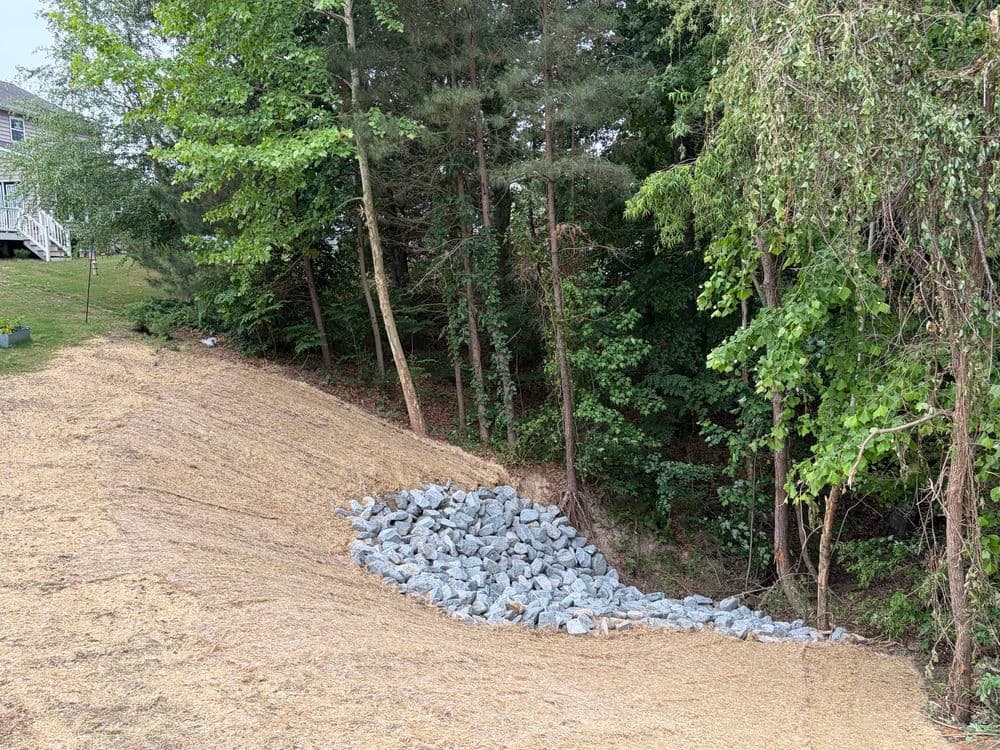 Massive Backyard Erosion Repair and Land Recovery in Toano image