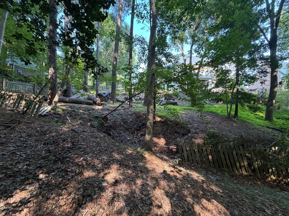 Gallery photos for Backyard Erosion and Sinkhole Repair in Toano VA: Image #1