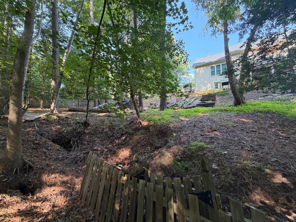 Gallery photos for Backyard Erosion and Sinkhole Repair in Toano VA: Image #2
