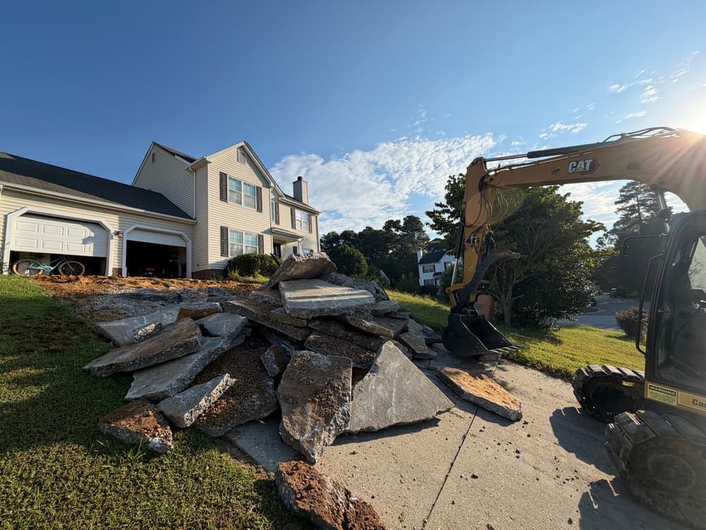 Gallery photos for Sinkhole Under Driveway Fixed and Replaced in Williamsburg: Image #2