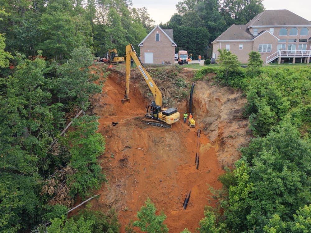 Gallery photos for Major Slope Erosion Repair on a 60% Grade in Lanexa: Image #27